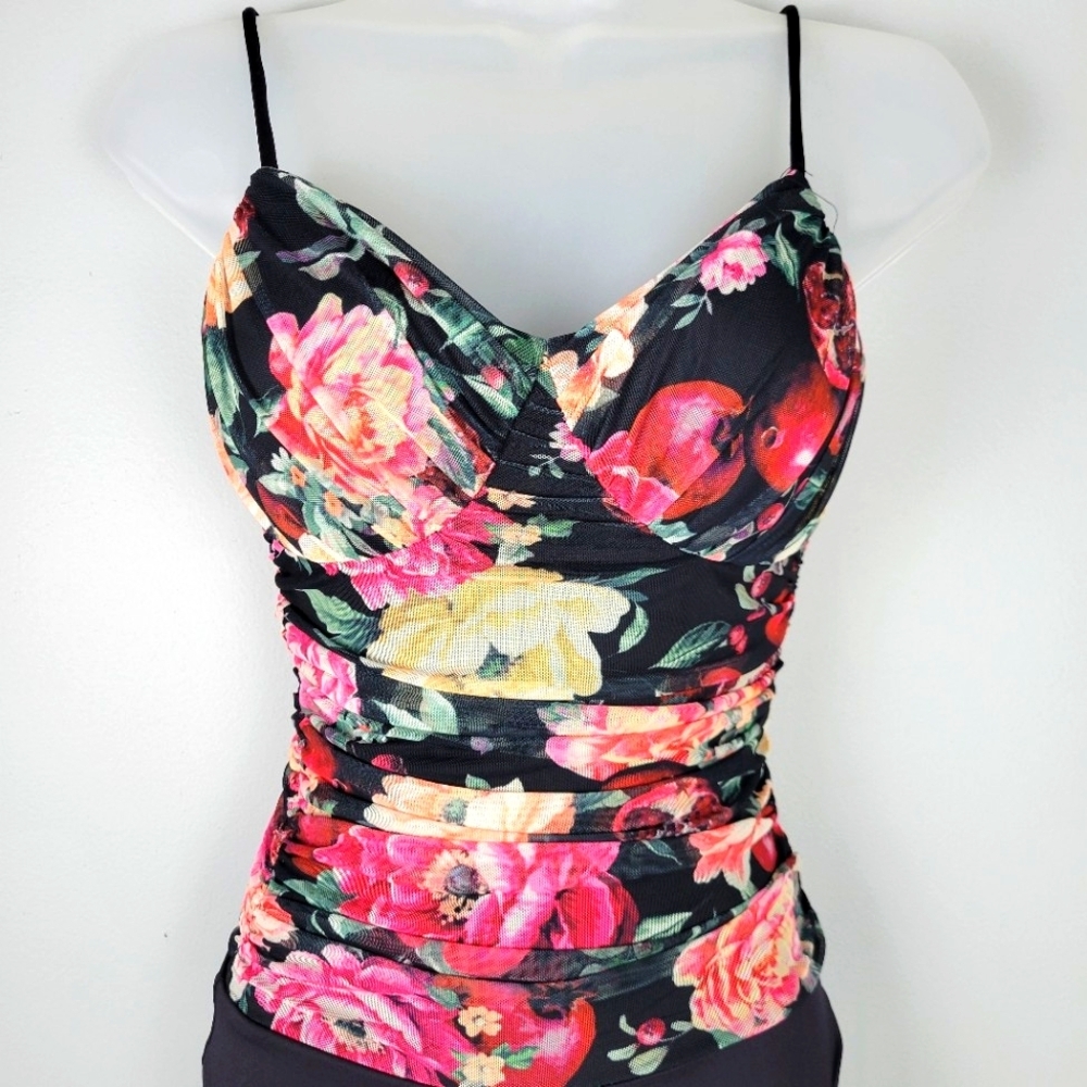 NWT Express Size XS Floral Mesh Bodysuit